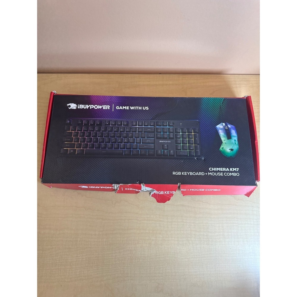 iBUYPOWER Chimera KM7 RGB Wired Gaming Keyboard Black Plunger Key Anti-Ghosting